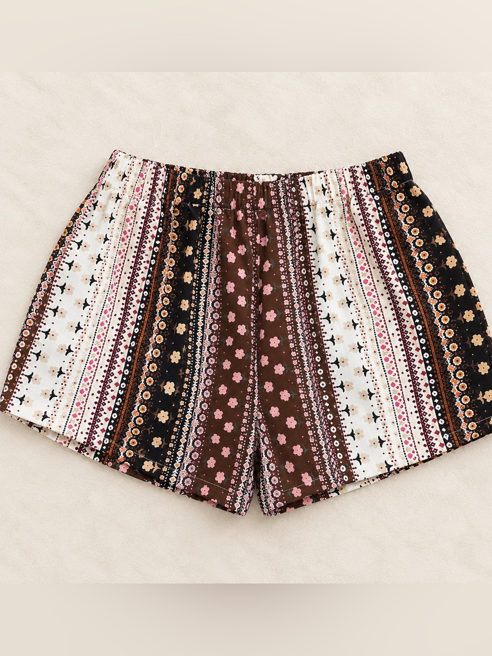 SHEIN Multicolor Striped Floral shorts 5